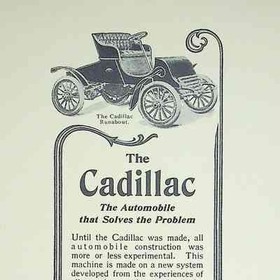1903 advertisement for Cadillac in "The Saturday Evening Post"