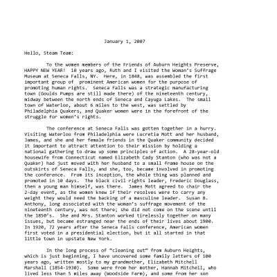 2007 01-01 Weekly News