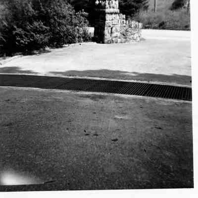 Finished front gate crossing with grates in place, 1960
