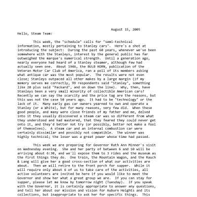 2005 08-15 Weekly News