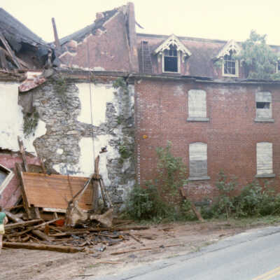 Demolition of Garrett Snuff Mills, 1986
