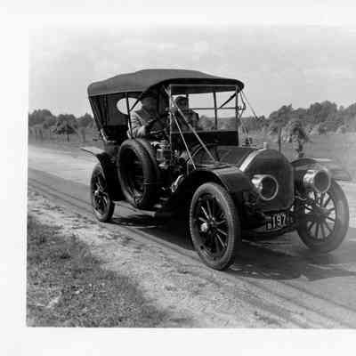 1949 Glidden Tour - Stewart Cook and passenger in a 1910 Pierce Arrow