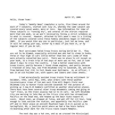 2006 04-17 Weekly News