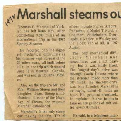 1972 Transcontinental Tour - Marshall Steams Out of Reno