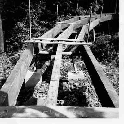 Partially built trestle, 1960