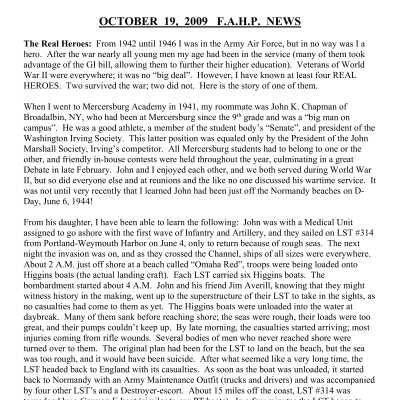 2009 10-19 Weekly News