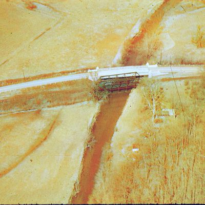 Nelson Aerials - bridges across Red Clay Creek just below Ashland, DE (color corrected)