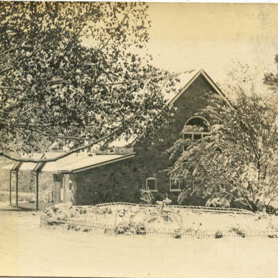 Auburn Heights Carriage House and yard covered in snow