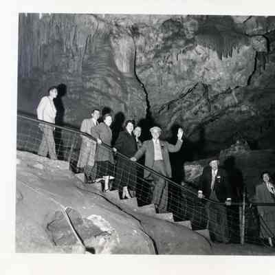 1949 Glidden Tour - tour attendees visiting the Luray Caverns (VA)