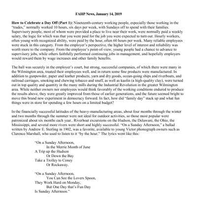 2019 01-14 Weekly News