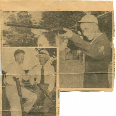 T Clarence Marshall and Son Trapshooting, August 9, 1947