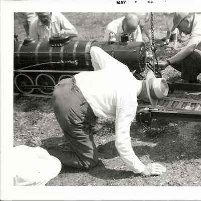 T Clarence Marshall rerailing the 402, 1961
