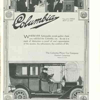 1911 advertisement for Columbia Motor