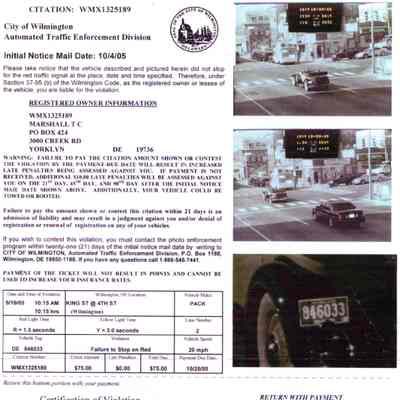 2005 - traffic citation of a Stanley in downtown Wilmington