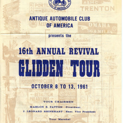 1961 Glidden Tour - registration booklet cover