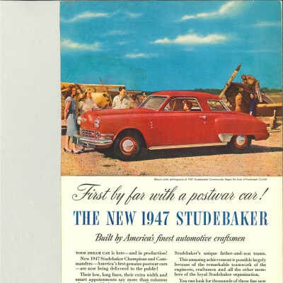 1947 Studebaker advertisement from National Geographic Magazine