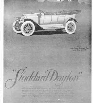 1910 advertisement for Stoddard-Dayton Motor
