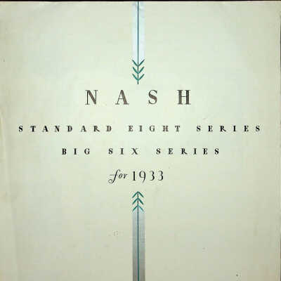 1933 brochure for Nash Standard Eight and Big Six series