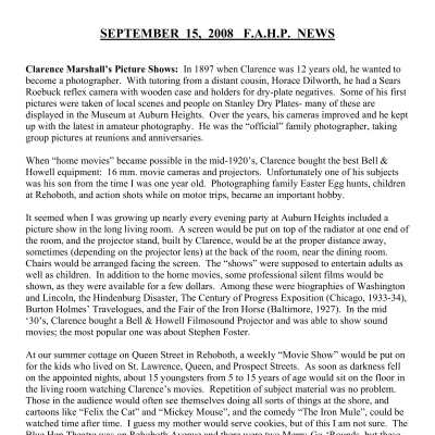 2008 09-15 Weekly News