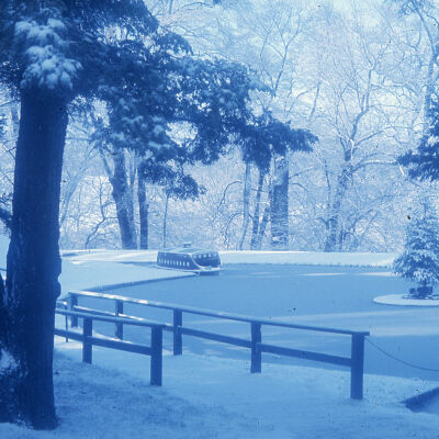 Christmas at Auburn Heights - snow and ice at Lakeside Park in 1975