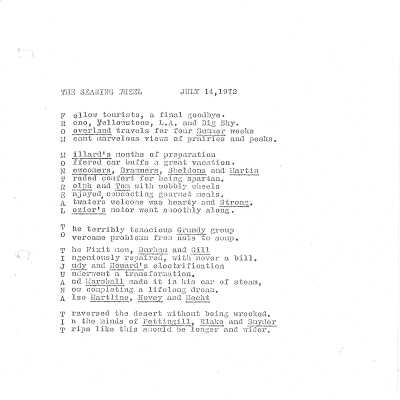1972 Transcontinental Tour musings of Thomas C. Marshall, Jr.