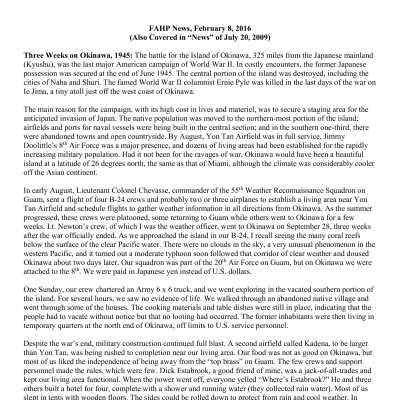 2016 02-08 Weekly News
