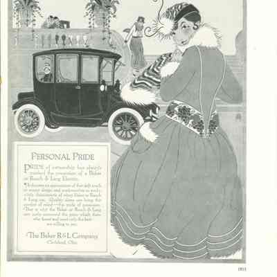 1915 advertisement for Rauch & Lang Electrics / Baker Electrics