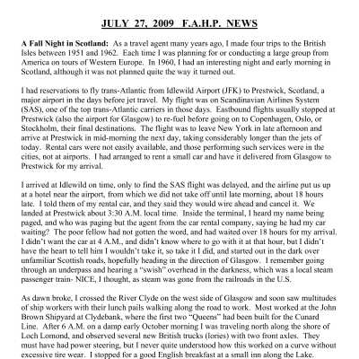 2009 07-27 Weekly News