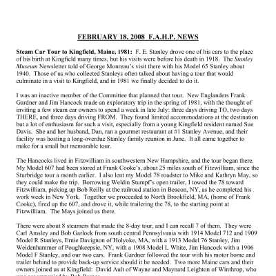 2008 02-18 Weekly News
