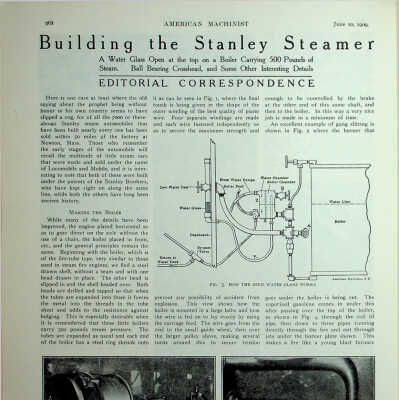 Building the Stanley Steamer - "American Machinist" - 1909