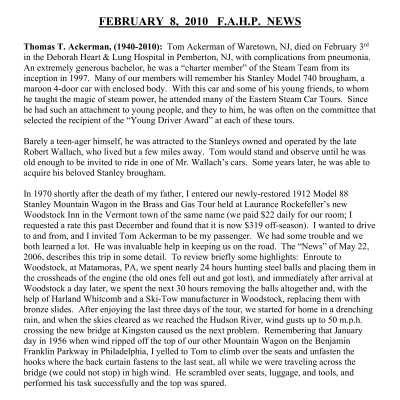 2010 02-08 Weekly News