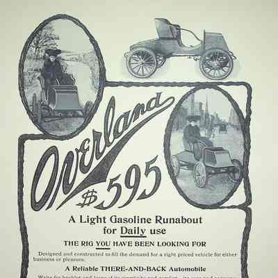 1903 advertisement for Overland in "The Saturday Evening Post"