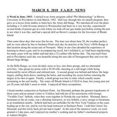 2010 03-08 Weekly News