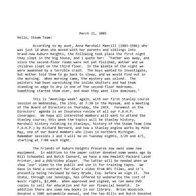 2005 03-21 Weekly News