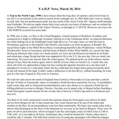 2014 03-10 Weekly News