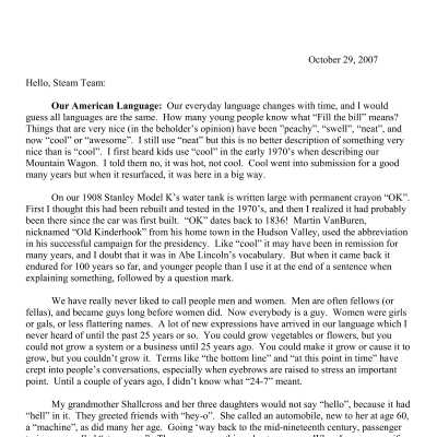 2007 10-29 Weekly News