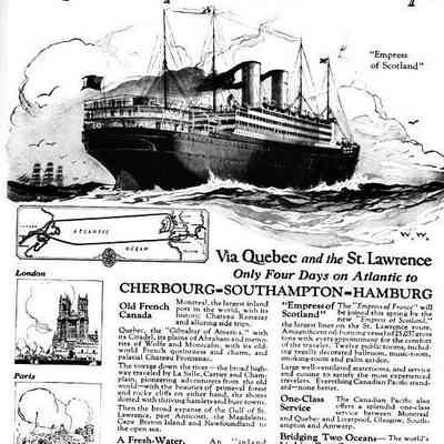 1922 Canadian Pacific advertisement in National Geographic