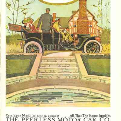 1910 advertisement for Peerless Motor