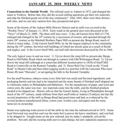 2010 01-25 Weekly News