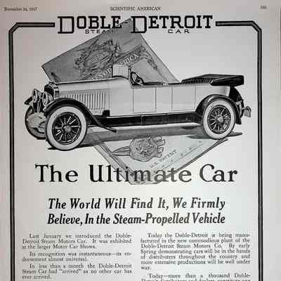 1917 advertisement for Doble-Detroit in "Scientific American"
