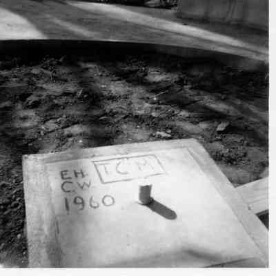 Initials of the workers in the turntable foundation, 1960