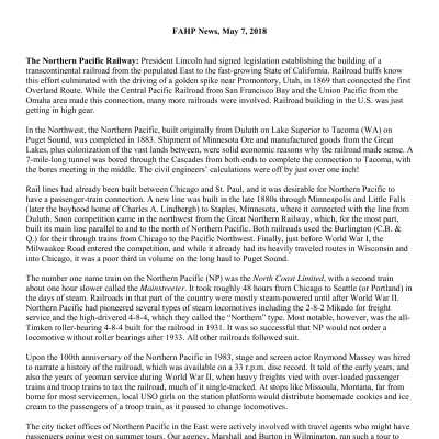 2018 05-07 Weekly News