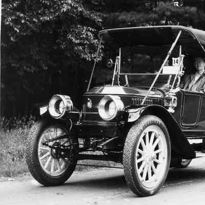 1955 Steam Car Meet - 1912 Stanley Mountain Wagon with T Clarence Marshall and Thomas C Marshall, Jr