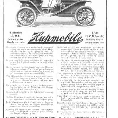 1910 advertisement for Hupmobile