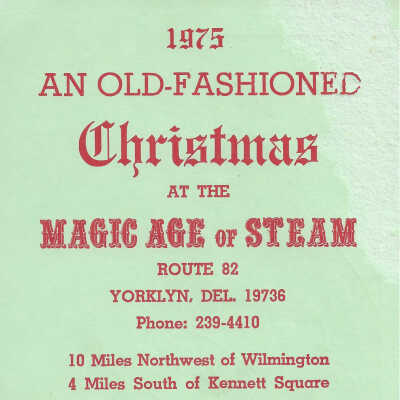 1975 Christmas rack card for Magic Age of Steam