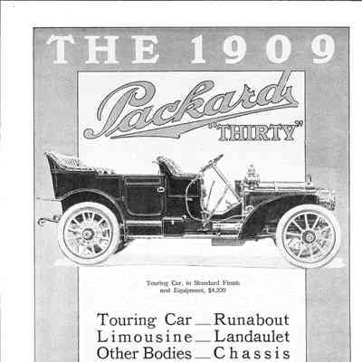 1909 advertisement for the Packard "Thirty"