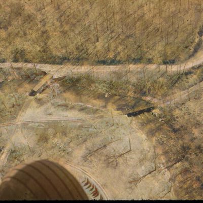 Nelson Aerials - covered bridge, railroad bridge, and mill sites at Wooddale, DE (color corrected)