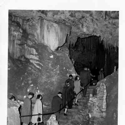 1949 Glidden Tour - tour attendees visiting the Luray Caverns (VA)