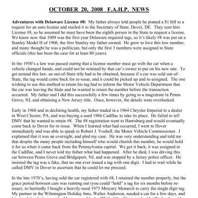 2008 10-20 Weekly News