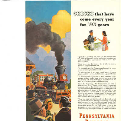 1946 Pennsylvania Railroad advertisement in National Geographic